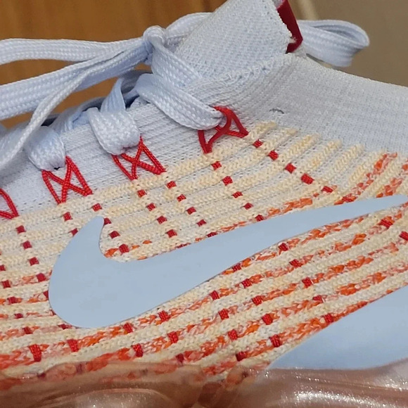 Nike Air VaporMax Flyknit 3 Blue Orange Wmns Sz 8 #AJ6910 400 New Condition - Picture 8 of 10